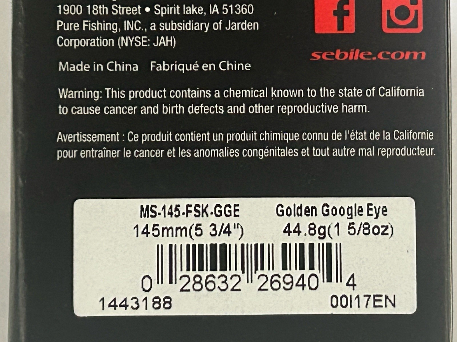 DISCONTINUED SEBILE MAGIC SWIMMER 145 FAST SINKING GOLDEN GOOGLE EYE SHIPS FREE