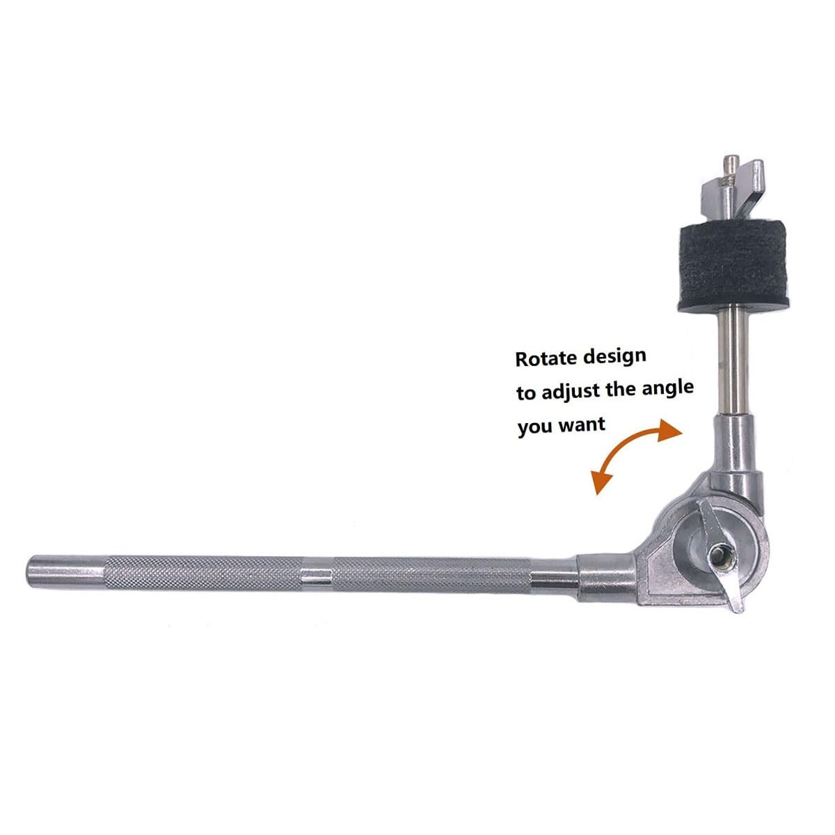 TUOREN Cymbal Boom Holder Adjustable Mini Arm with Silver