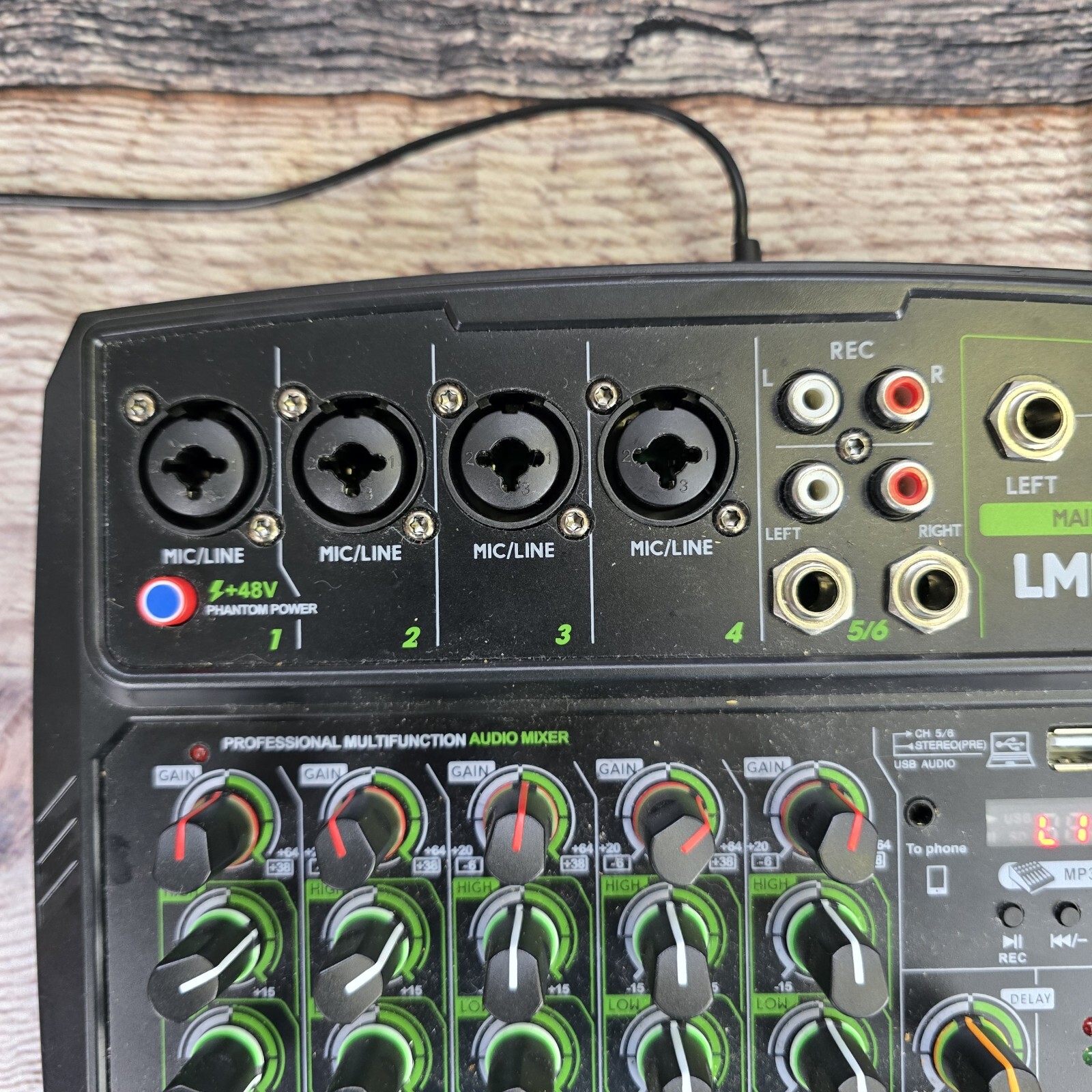 6 Channel Audio Mixer Mixing Console Led Screen USB Powered Podcast Music Mic