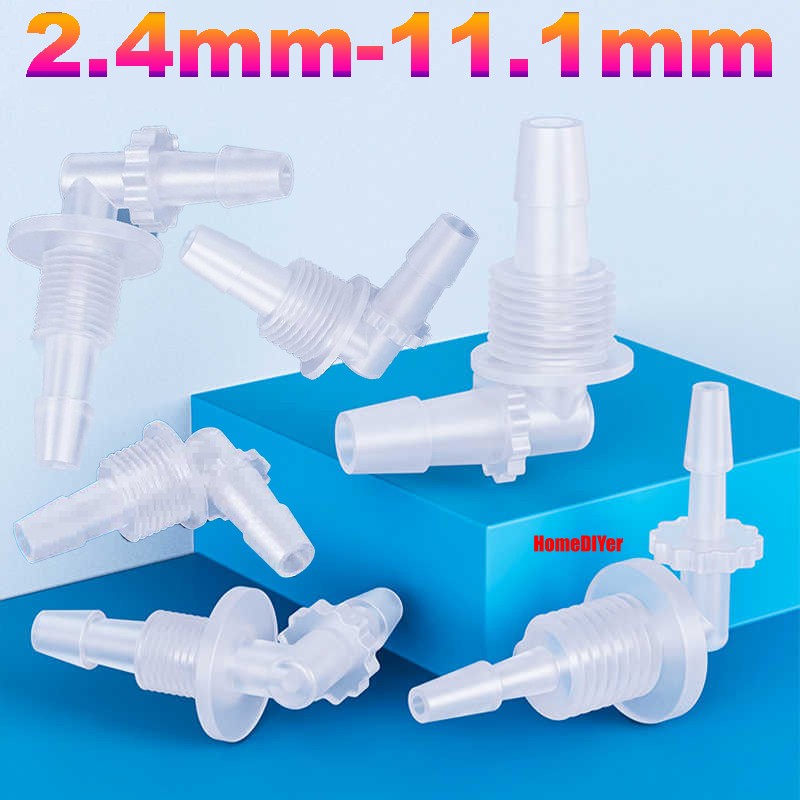 PP Plastic Elbow Barbed Joiner Connectors Pipe Hose Threaded Fittings Air Water