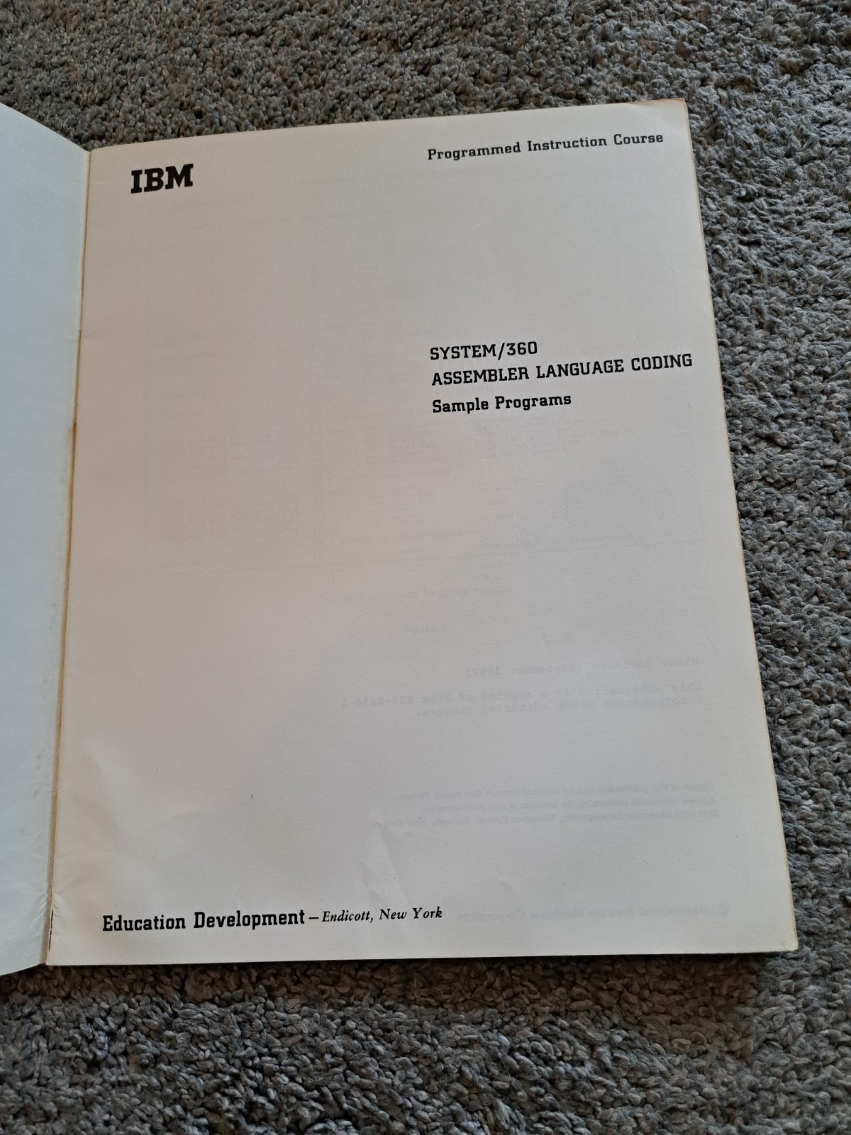 IBM Programmed Instruction Course System/360 Assembler Language Coding Sample