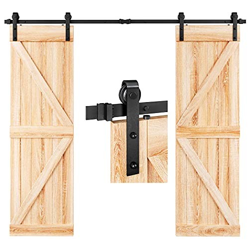 8FT Double Door Sliding Barn Door Hardware Track - 8FT-Double Door Kit