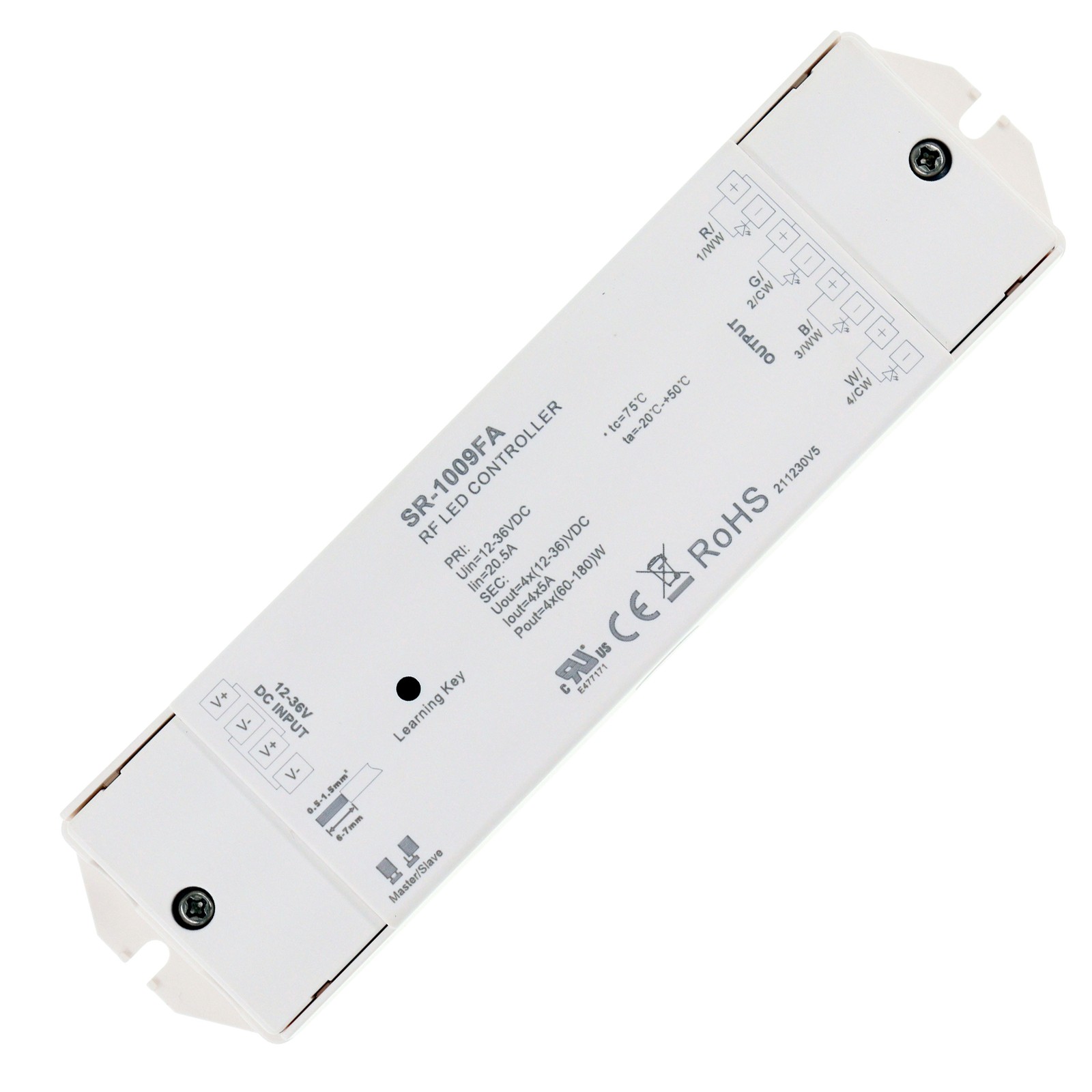 SUNRICHER SR-1009FA RGB/RGBW/MONO LED STRIP CONTROLLER, 4-CHANNEL, 12-36VDC