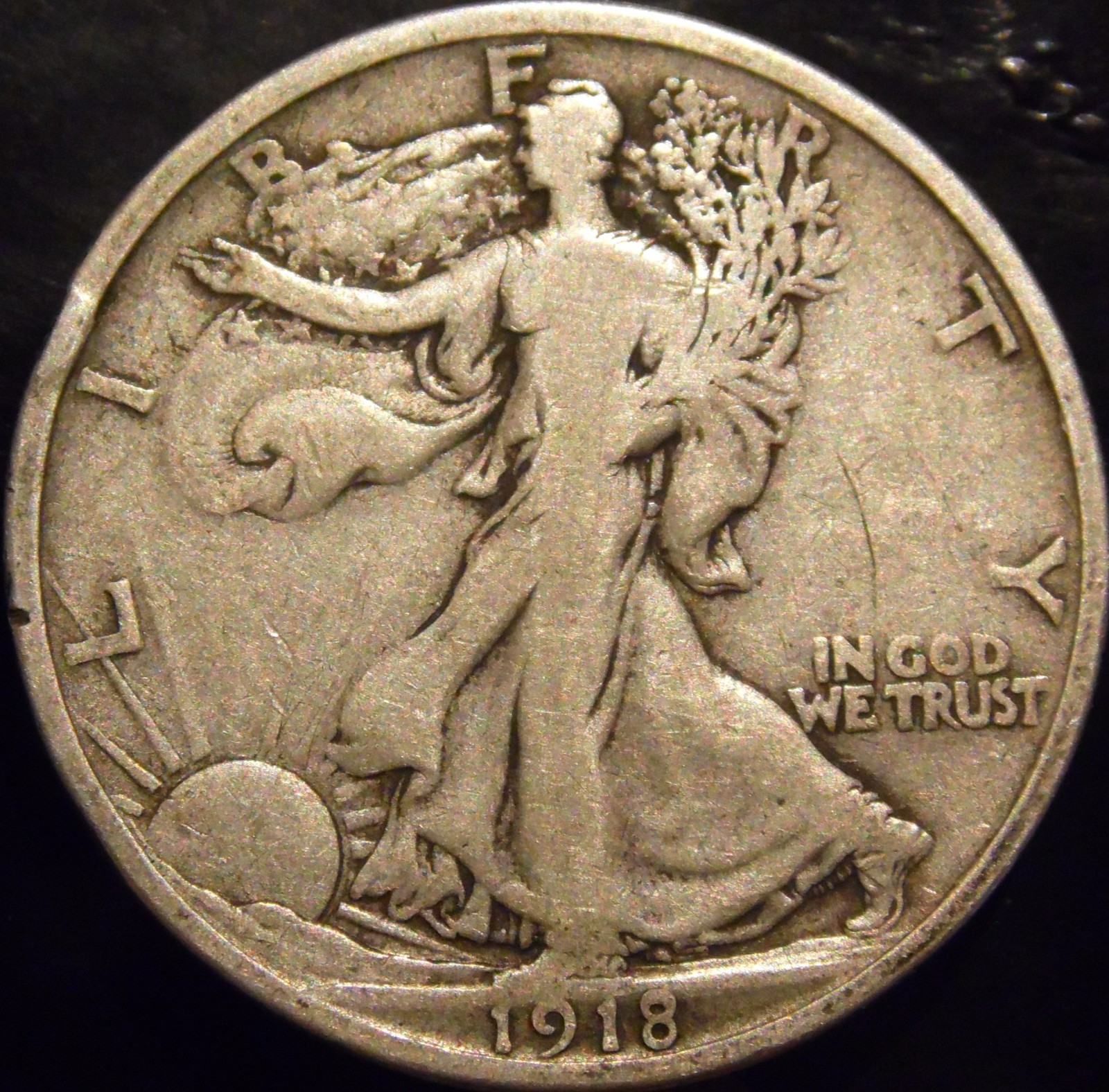 1918-D Walking Liberty Half Dollar Choice Original Fine
