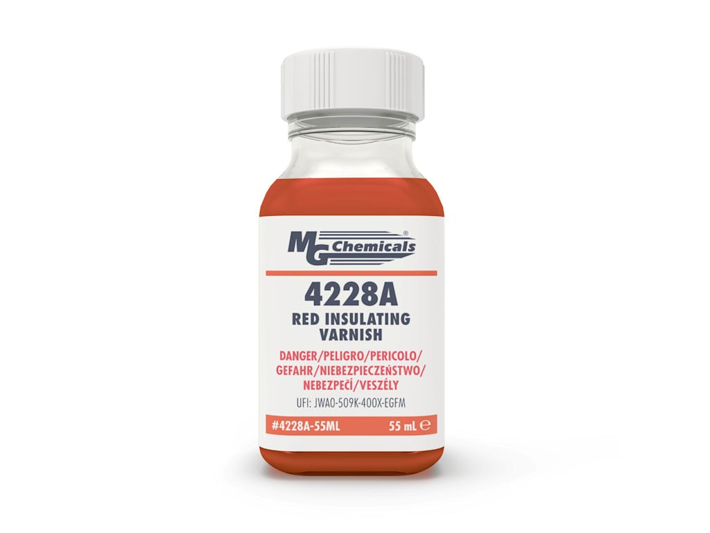 MG Chemicals 4228A-55ML - Red Insulating Varnish, Low-Viscosity,