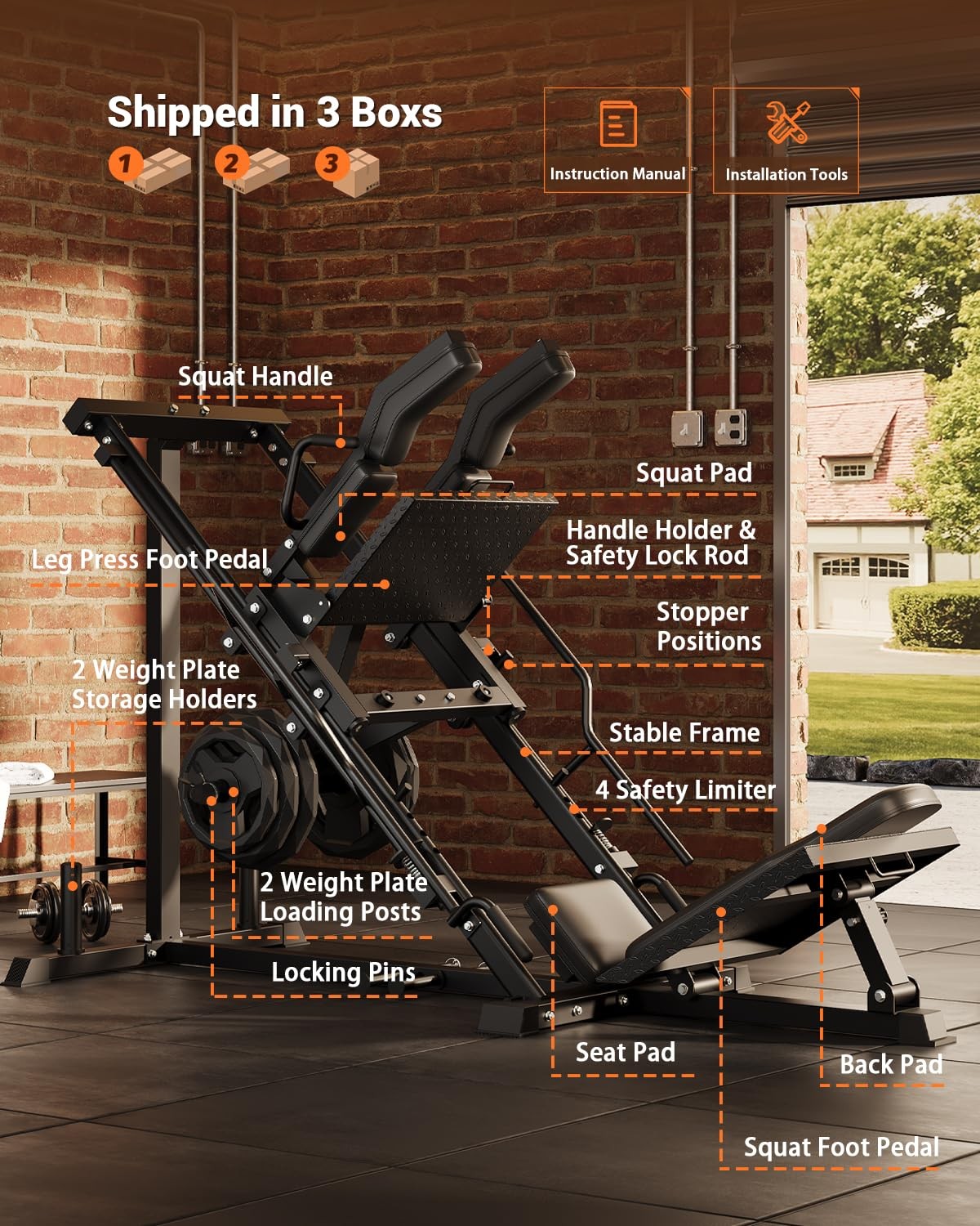 Leg Press Machines for Home Gym Professional Hack Squat Machine Workout Training