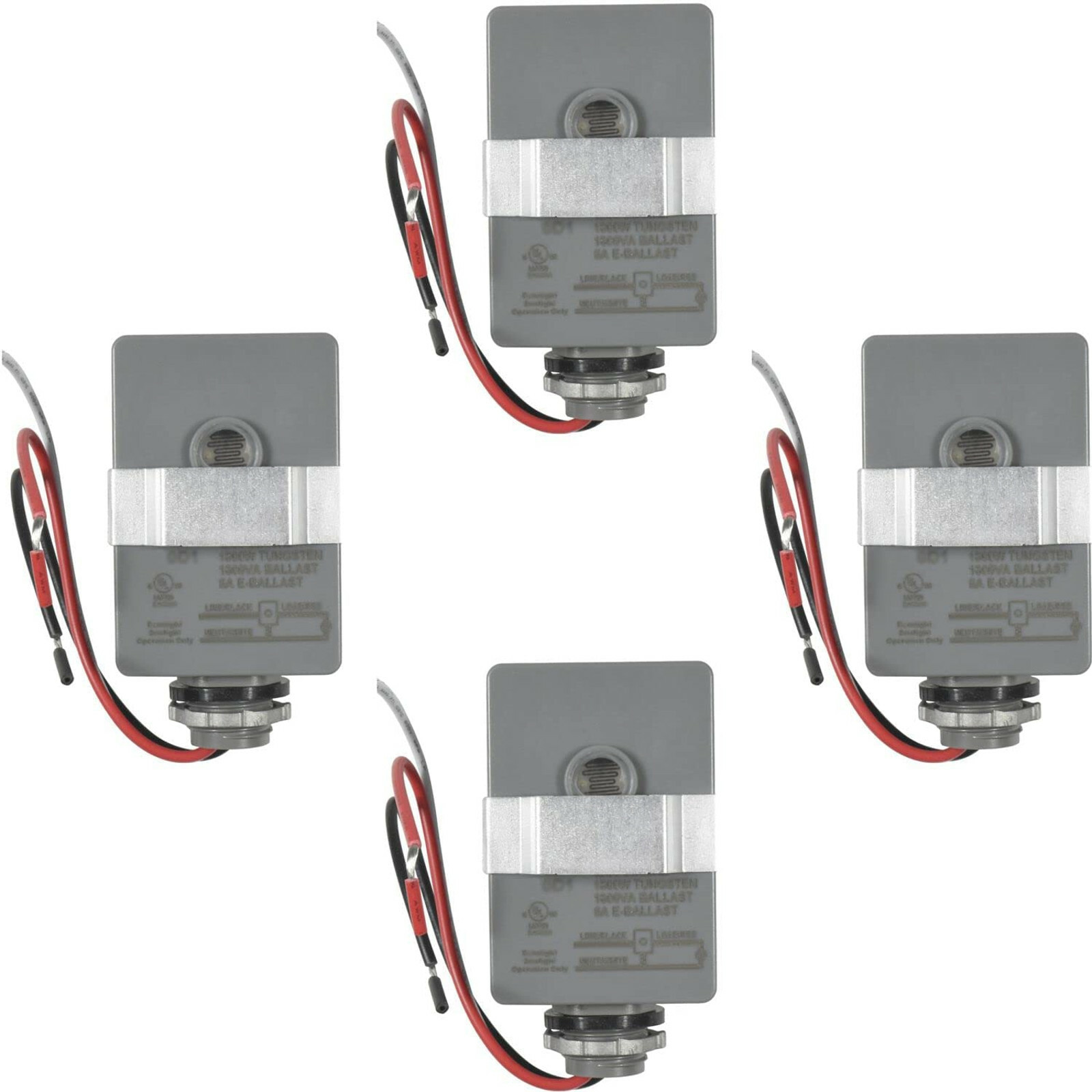 4x Photocell Thermal Type Light Sensors Stem Mount Dusk to Dawn Hardwired Switch