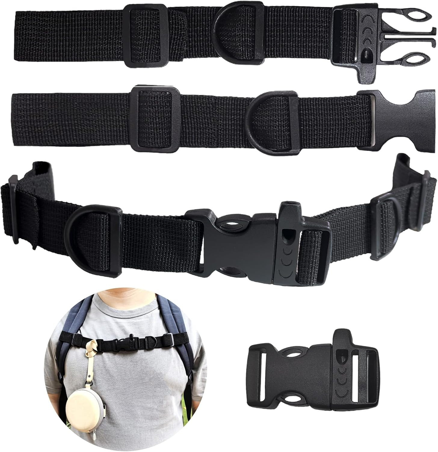 2 PCS Backpack Chest Strap Add On, Adjustable Sternum Straps for Backpacks