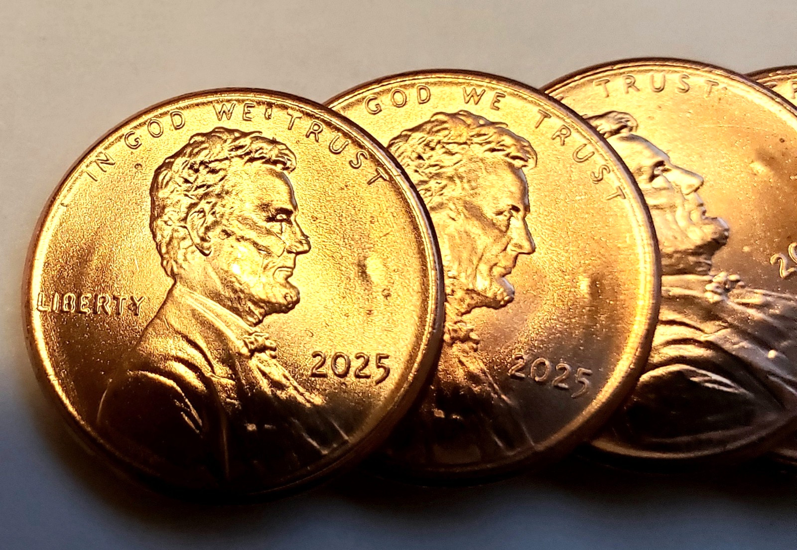 2025-P Lincoln Cent GEM BU U.S. Mint Lamination Error Obv & Rev from Sealed Roll