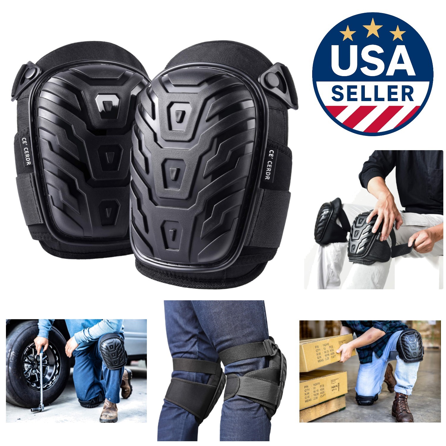 Professional Knee Pads with Adjustable Straps - Comfort & Safety for Work