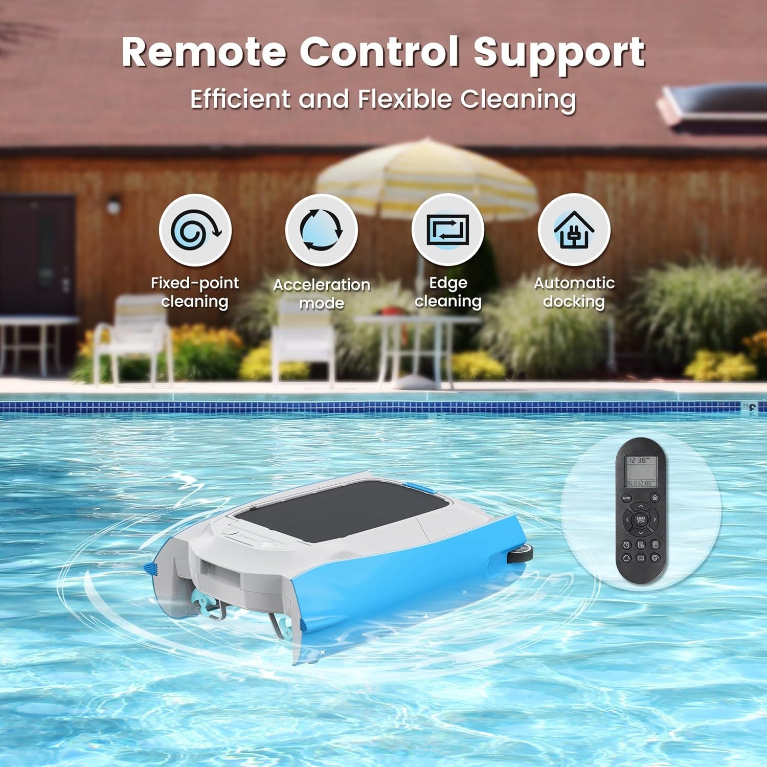 Solar Powered Robotic 24/7 Continuous Pool Surface Skimmer Cleaner