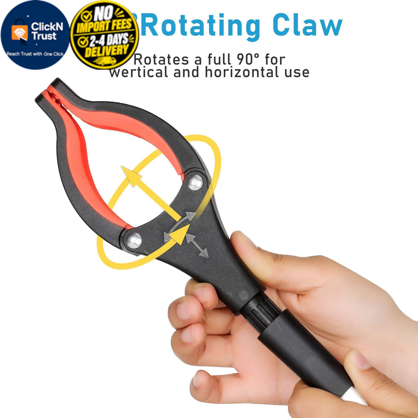 Grabber Reacher Tool, Orange, 32", Foldable Orange1