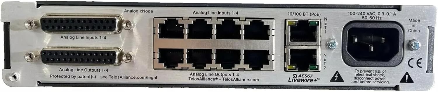 Telos Analog xNode VX Professional Audio Interface, AES67-Compliant, 16-Channel,