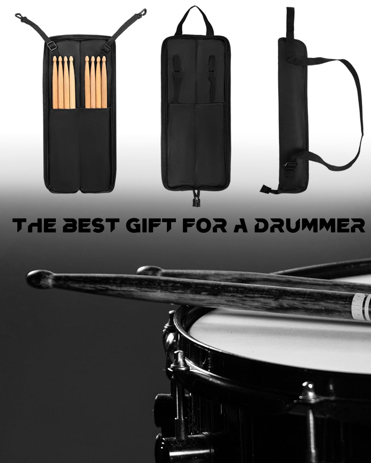 Black Small Drumstick Bag Hanging Storage Case Rack Bag For Percussion New IT