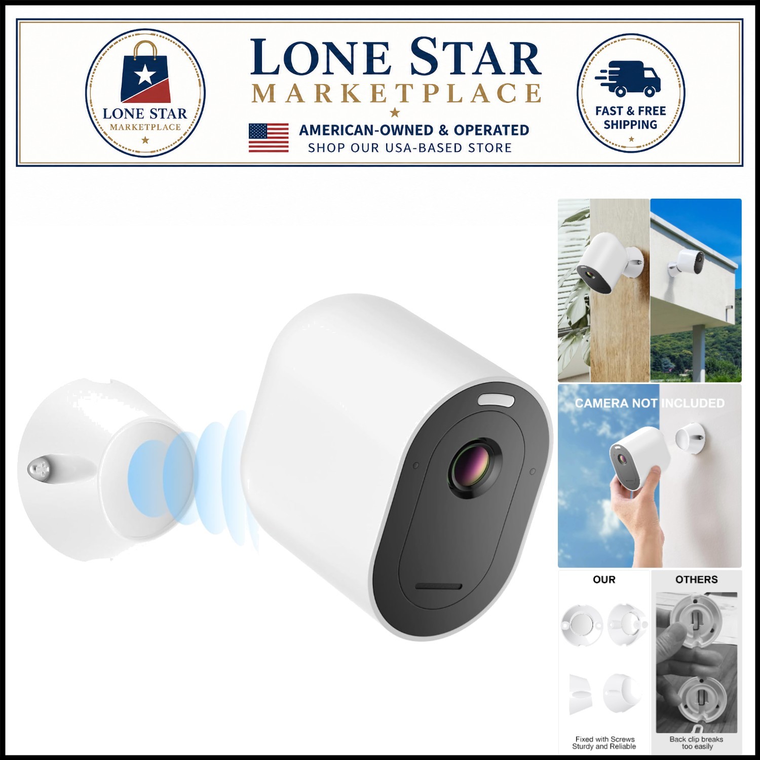 360° Magnetic Mount for Arlo Cameras - Quick Installation, Versatile Use