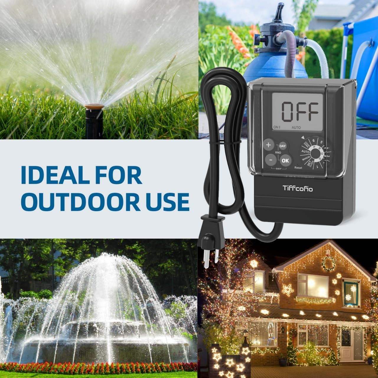 Tiffcofio New Digital Outdoor Timer Waterproof, Dial Programmable Method, Outdoo