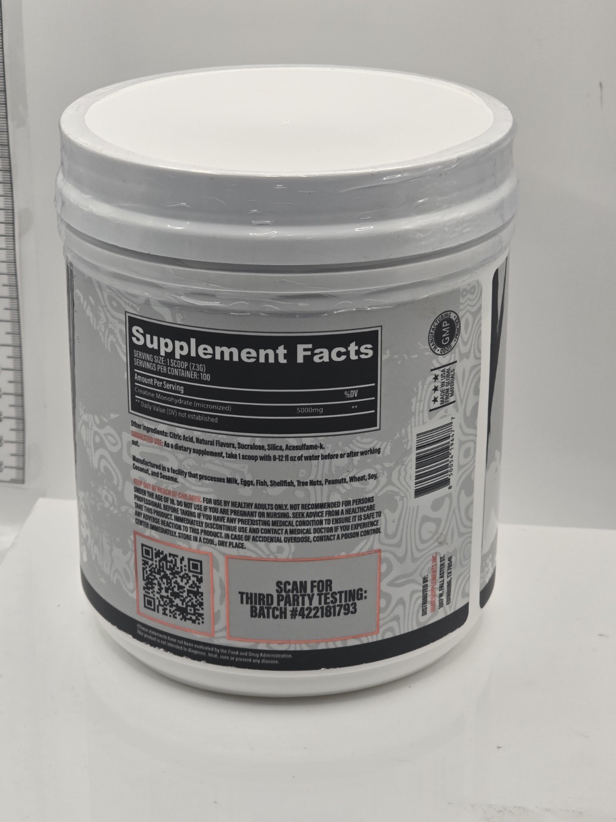 100 Servings Mango Pure Micronized Creatine Monohydrate Powder 3rd Party Tested
