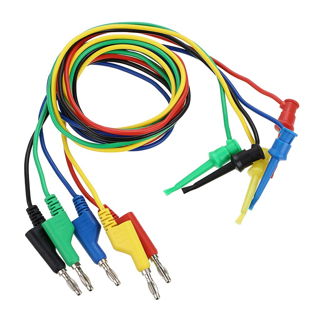 39 Inch Multimeter Test Lead Set 5 Pcs Stackable Banana Plug To Test Hook Wire C