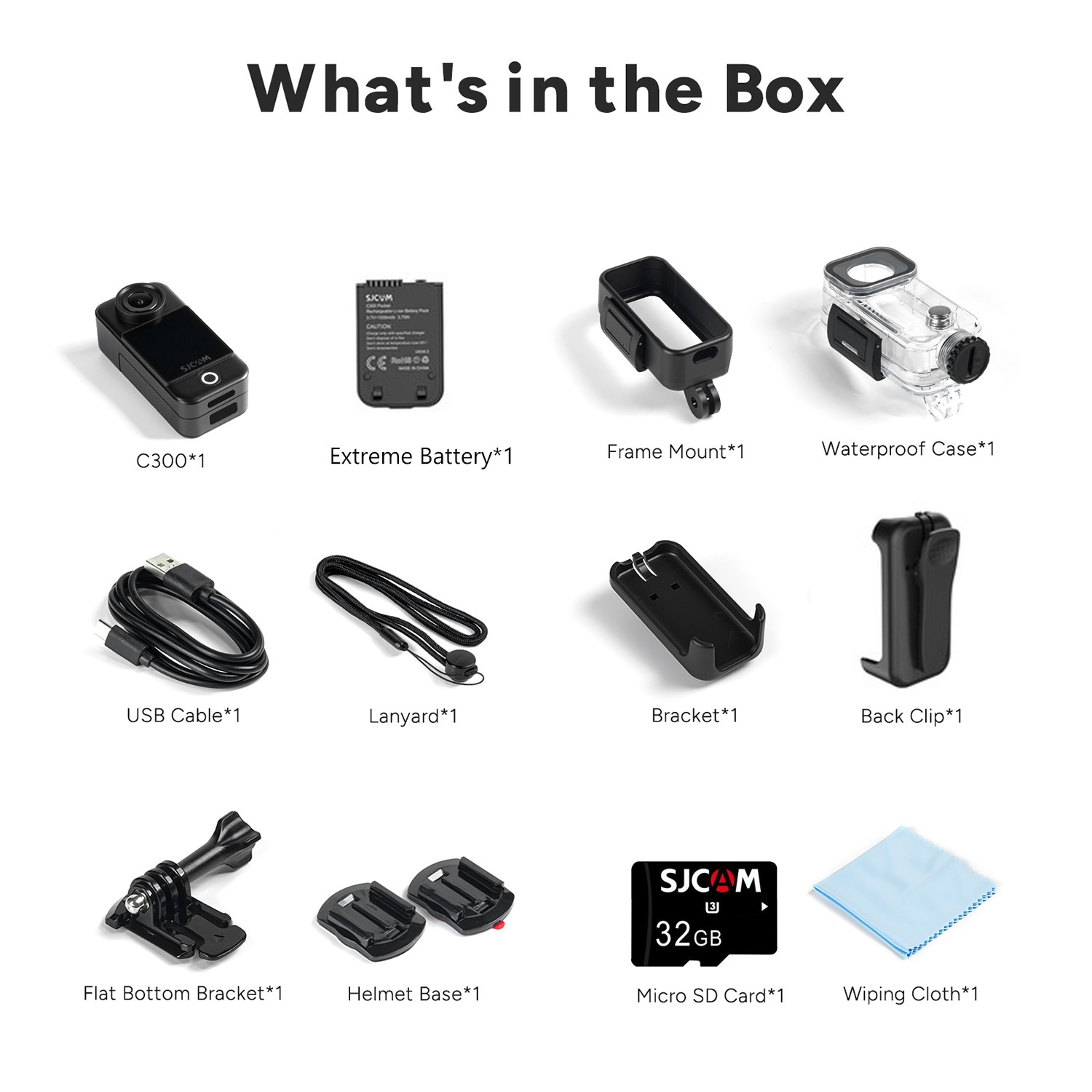 SJCAM C300 Pocket Action Camera 4K Body Camera 20MP Waterproof TouchScreen