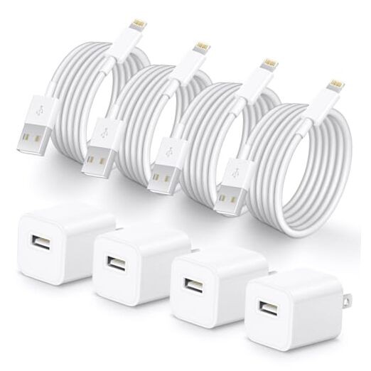 i Phone Lightning Charger，[MFi Certified] Phone Charger USB with 4-Pack
