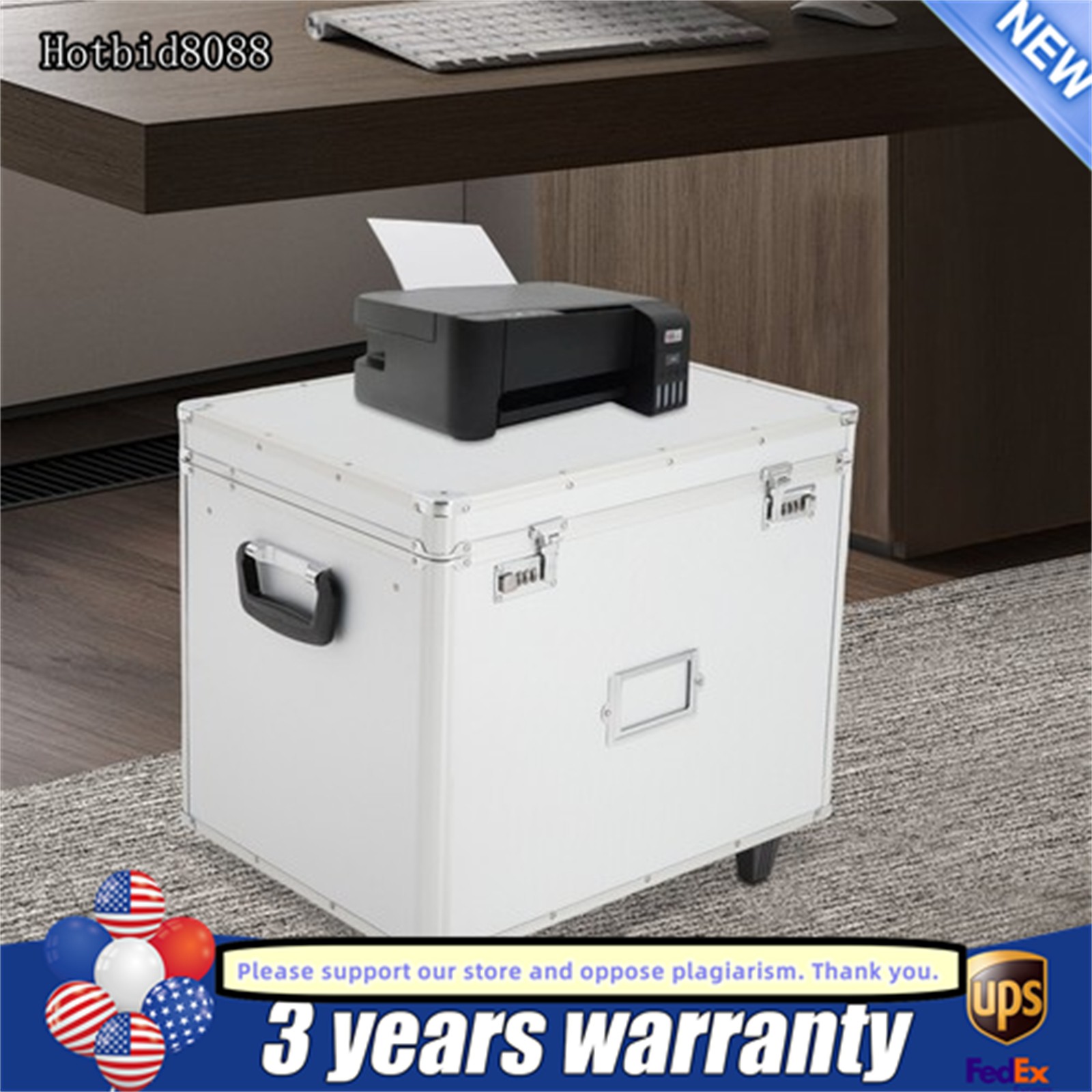 Freestanding File Organizer Box Rectangular Storage Box Silver 48.8*38*41cm