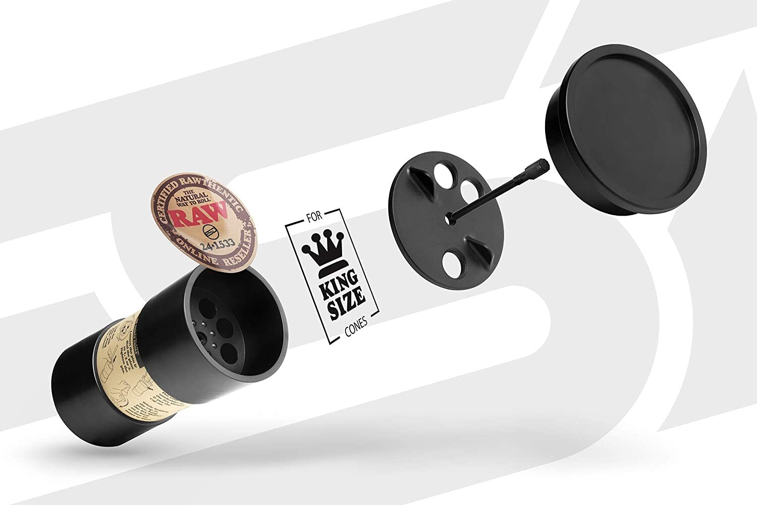 RAW Six Shooter for King Size Pre Rolled Cones | Fills up to Six Cones at Once!