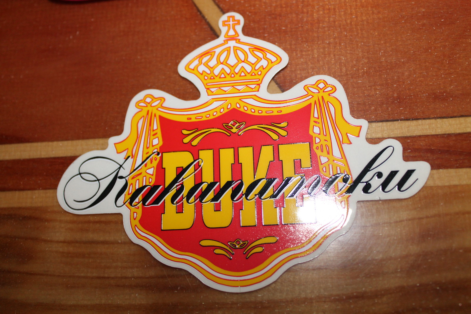Duke Kahanamoku Hawaiian Royalty Vinyl Vintage Surfing Hawaii Rare STICKER