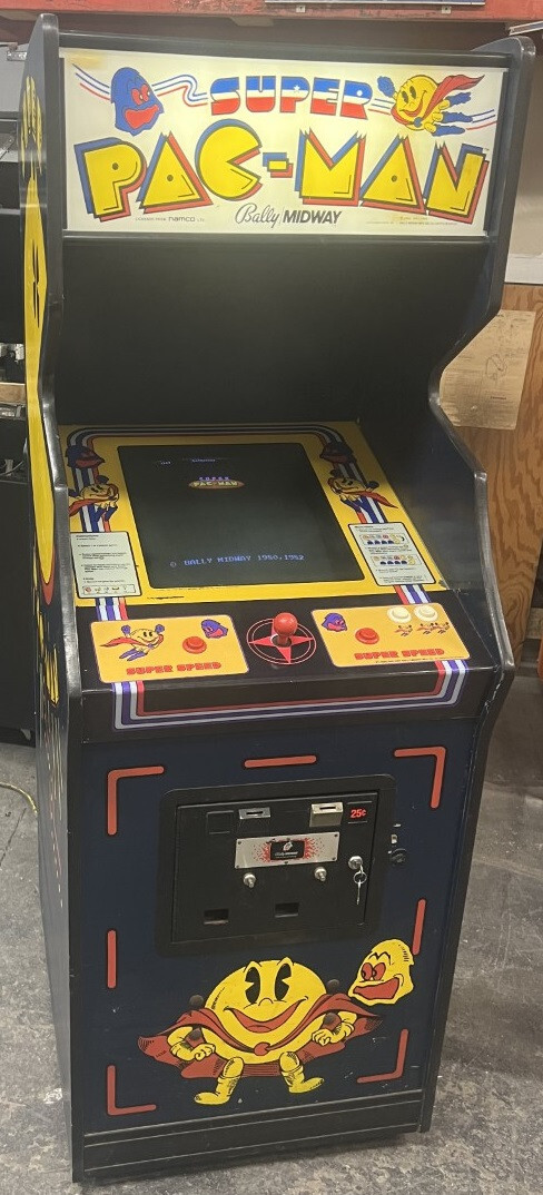 SUPER PAC-MAN ARCADE MACHINE by MIDWAY 1982 (Excellent Condition) *RARE*