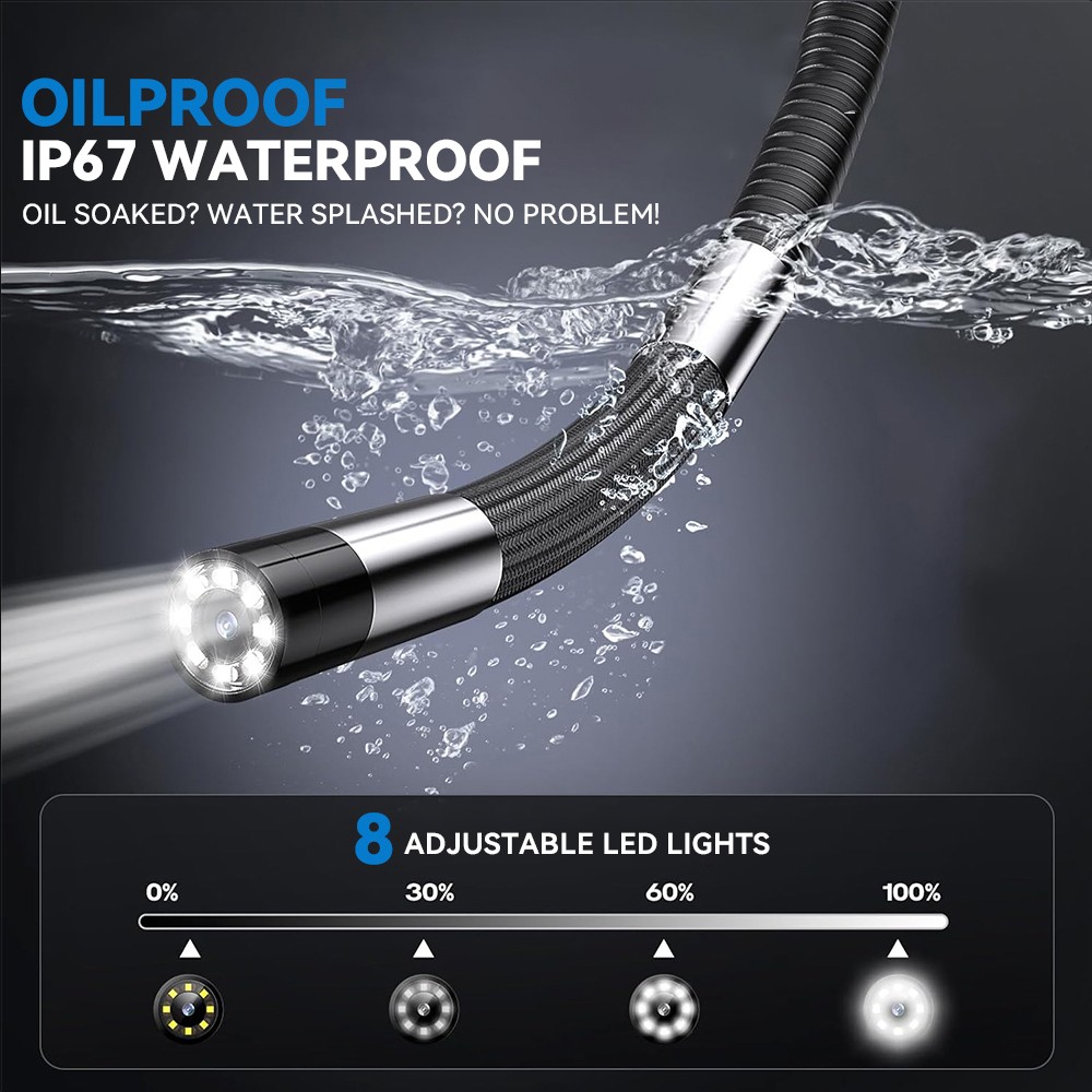 360° 6LED USB Snake Endoscope Borescope HD Inspection Camera For Android ios