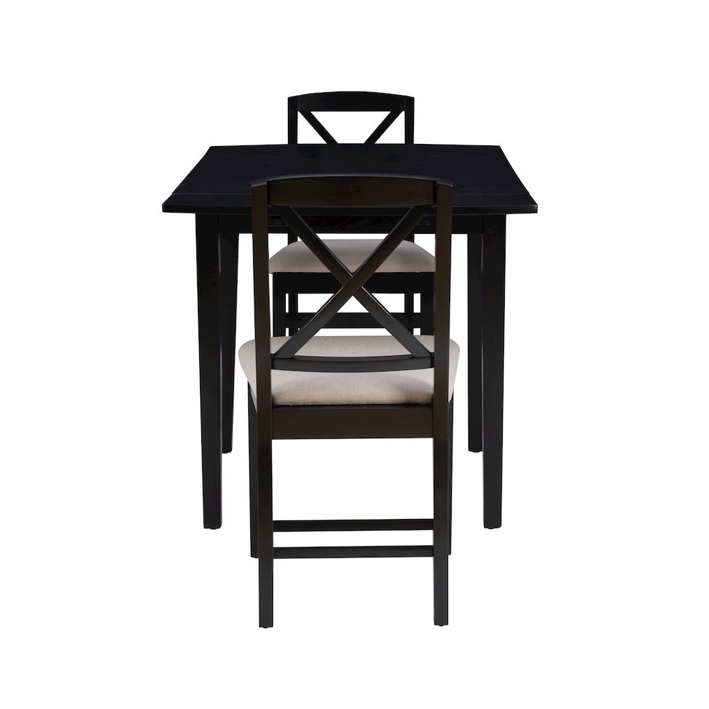 Torino 3Pc Drop Leaf Dining Set Black