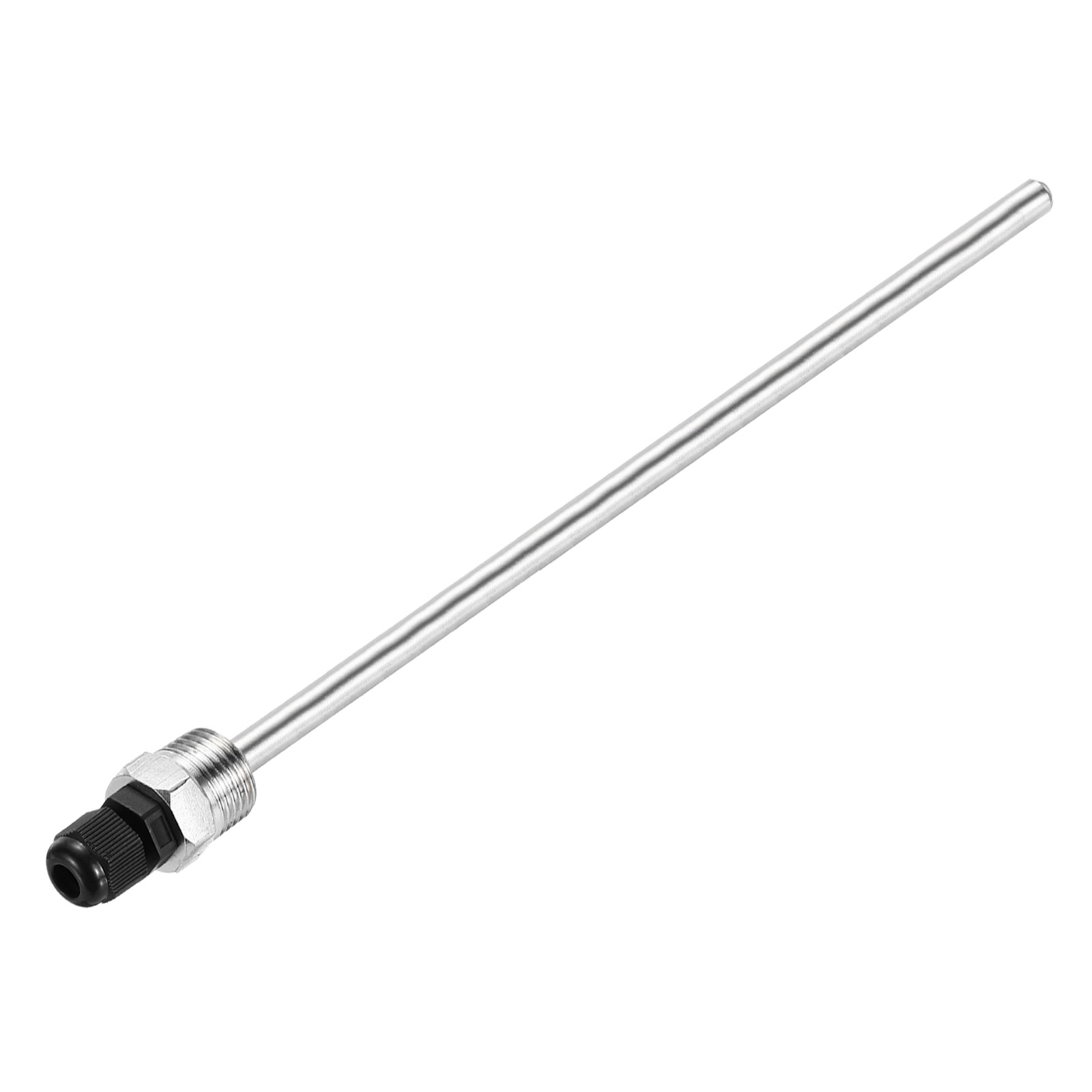 8mm Dia G1/2 Thermowell Weldless Stainless Steel 201 300mm Black