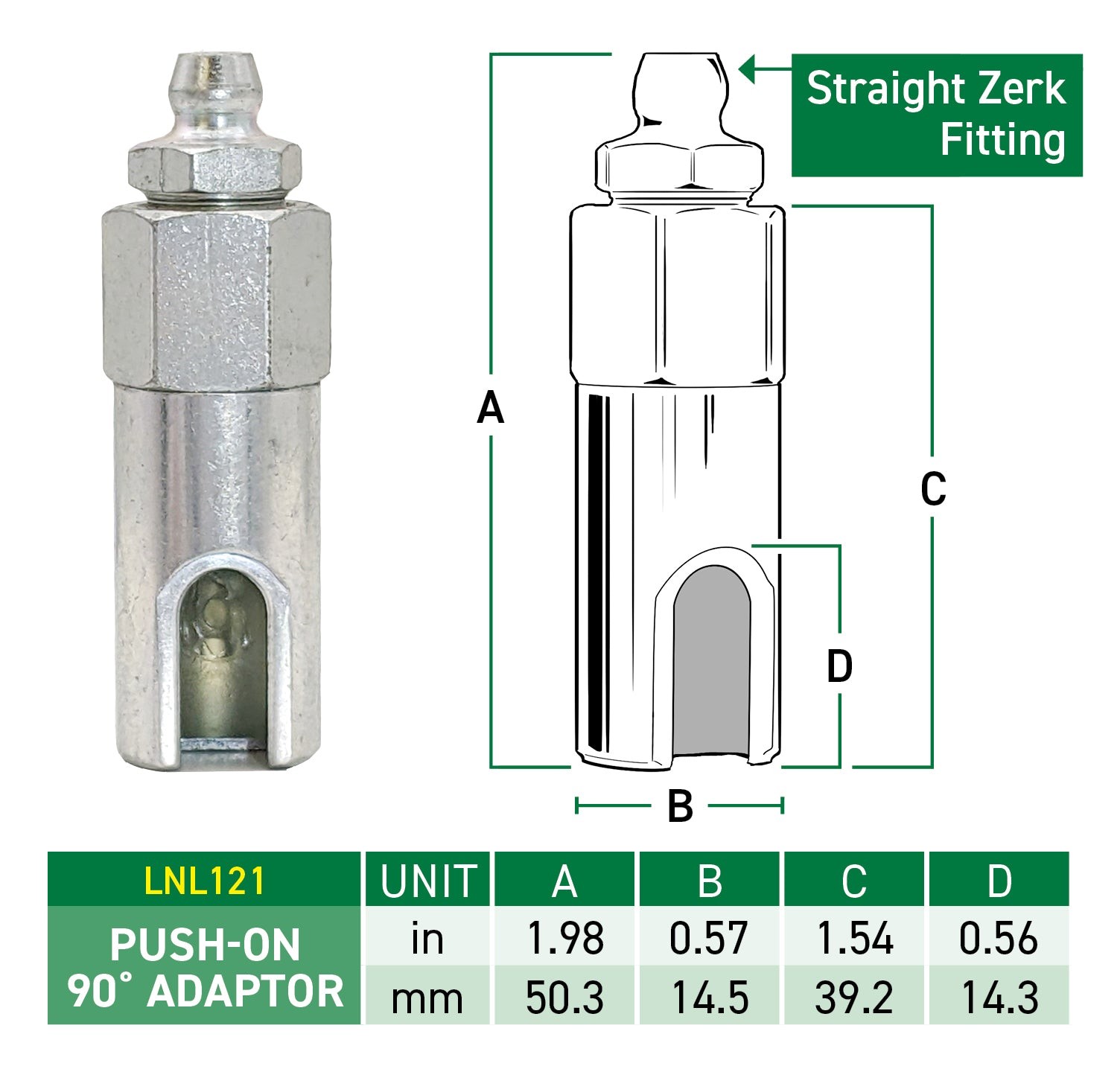 LockNLube Push-On 90° Grease Coupler