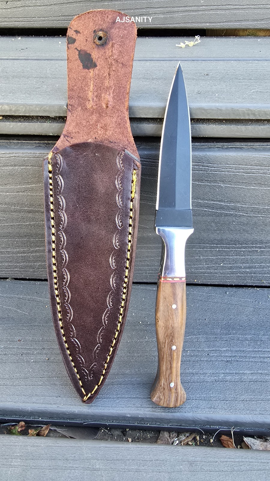 Custom Handmade Double Edge Fixed Blade Dagger Knife Edc Carry Compact Knife