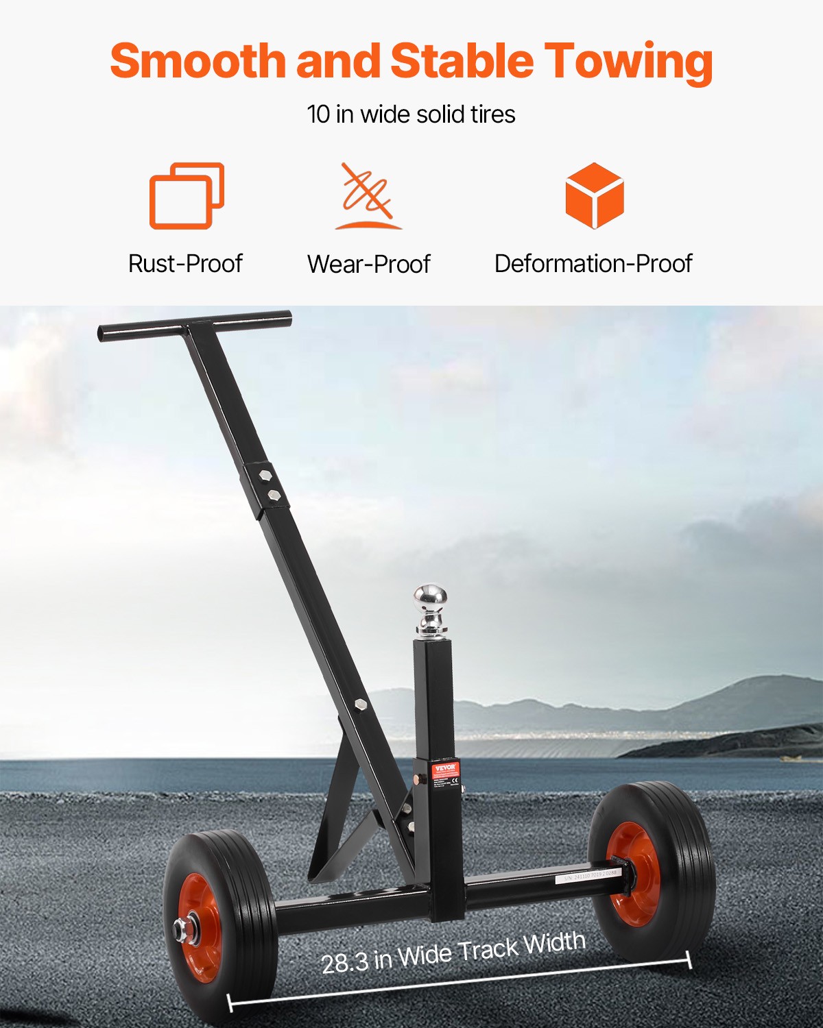 600lbs Trailer Dolly 16.5 and 22 in Height 1-7/8 in Ball Solid Tires
