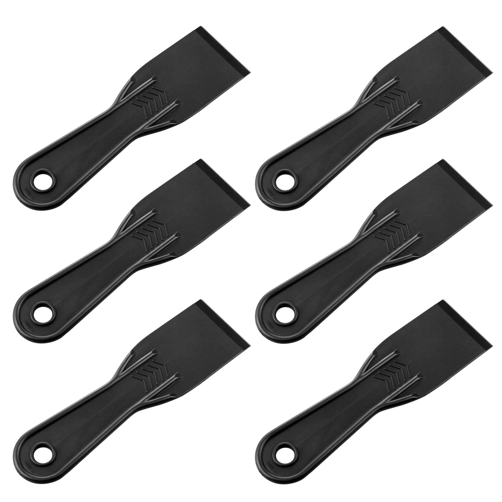6 Pack 2 Inch Flexible Black Plastic Putty Knife Scraper Plaster Tool
