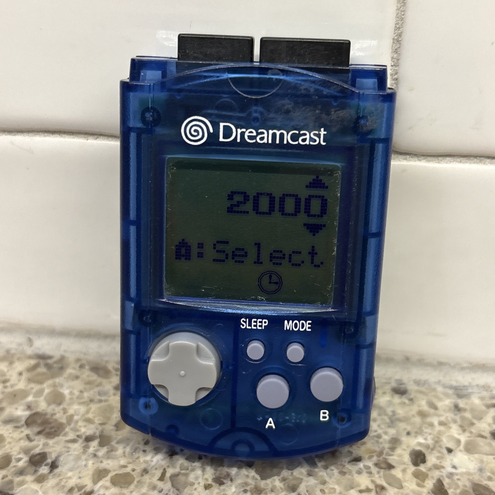 Sega Dreamcast Visual Memory Unit Blue VMU HKT-7000 Memory Card - TESTED!