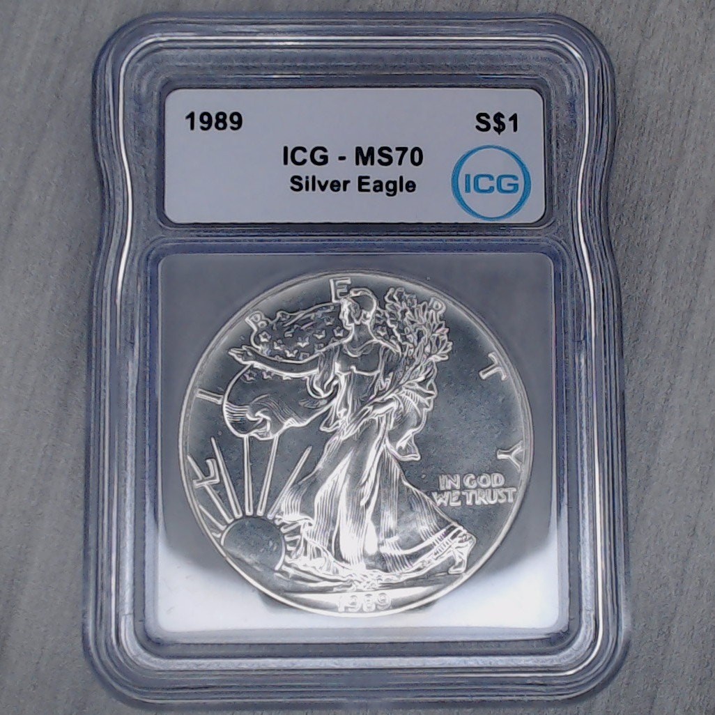1989 ~ $1 Silver Eagle ~ ICG MS70