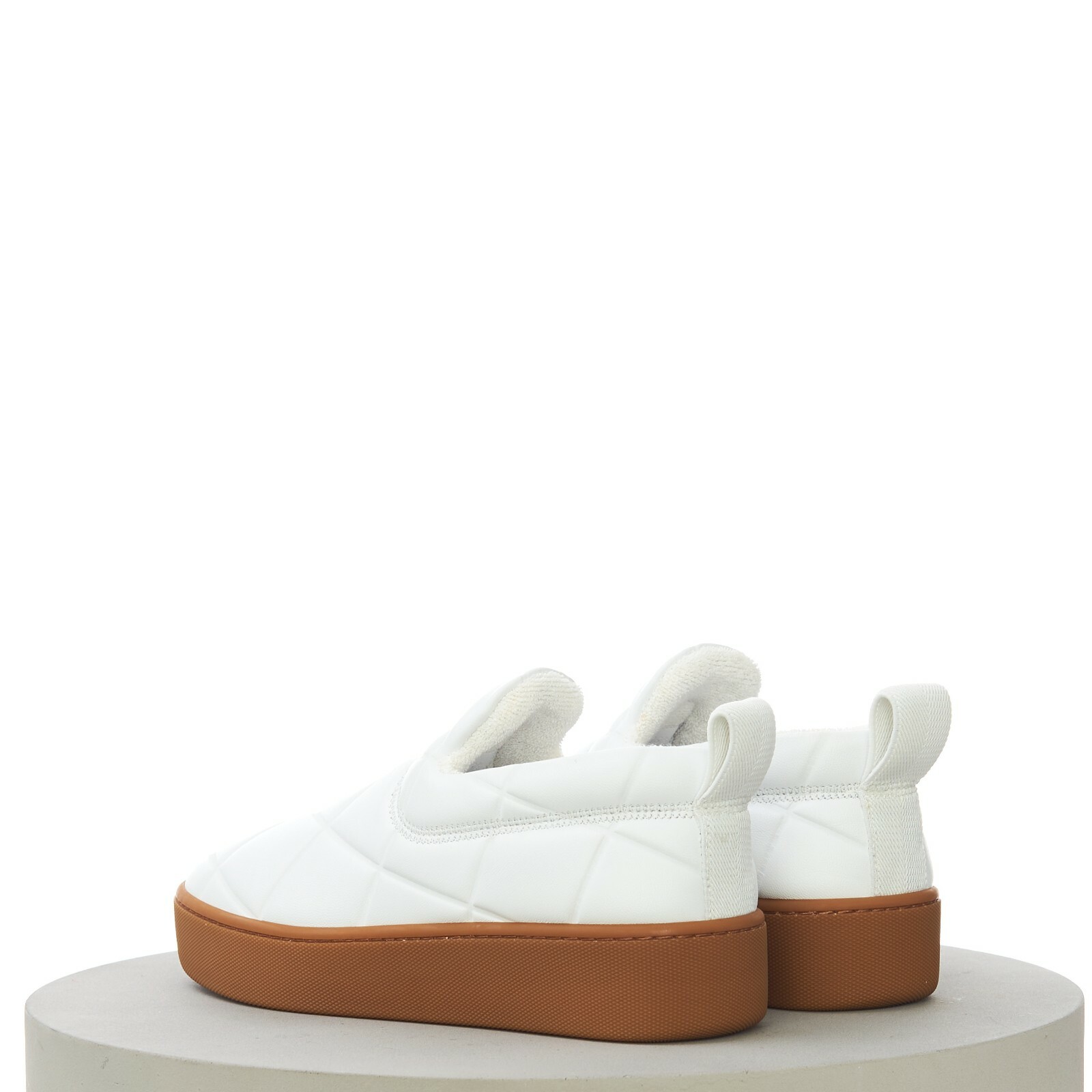 BOTTEGA VENETA 950$ Flatform Sneakers - White Quilted Nappa Leathe