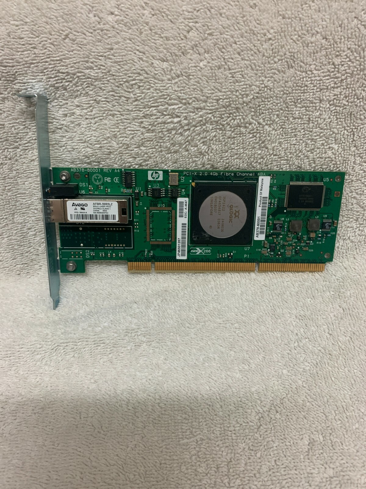 HP AB378-69001 PCI-X 2.0 Single-port 4GB FC Adapter AB378-60001 AB378A