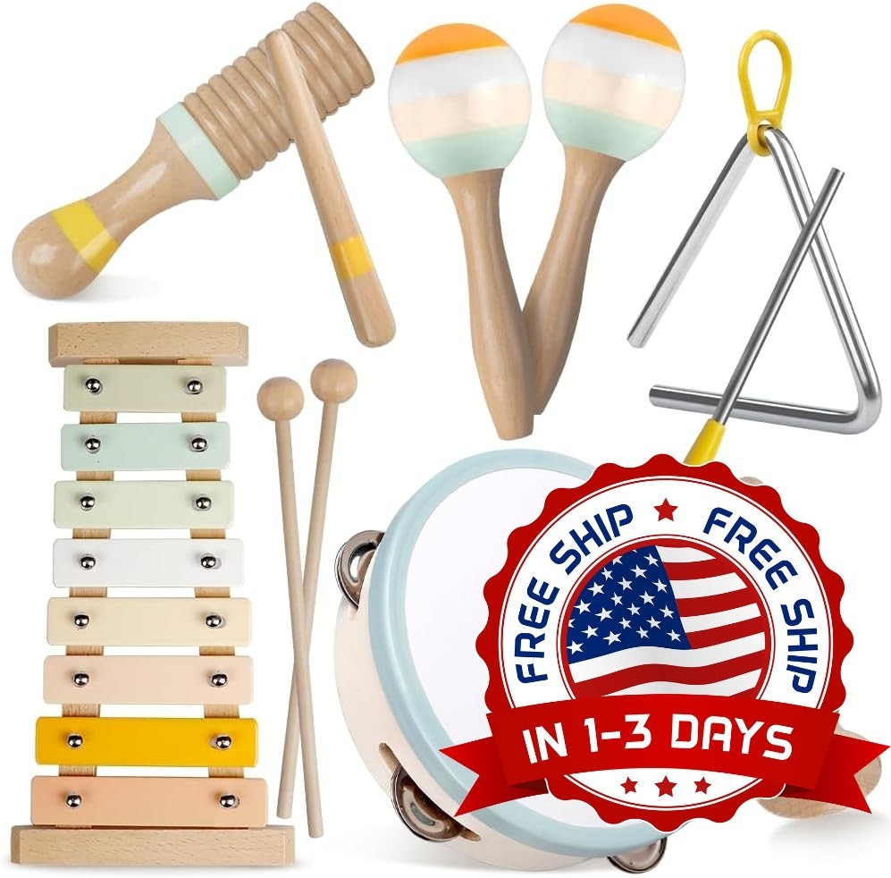 Xilofono Madera Para Ninos Instrumento Educativo Con Baquetas, Para Niños NUEVO.