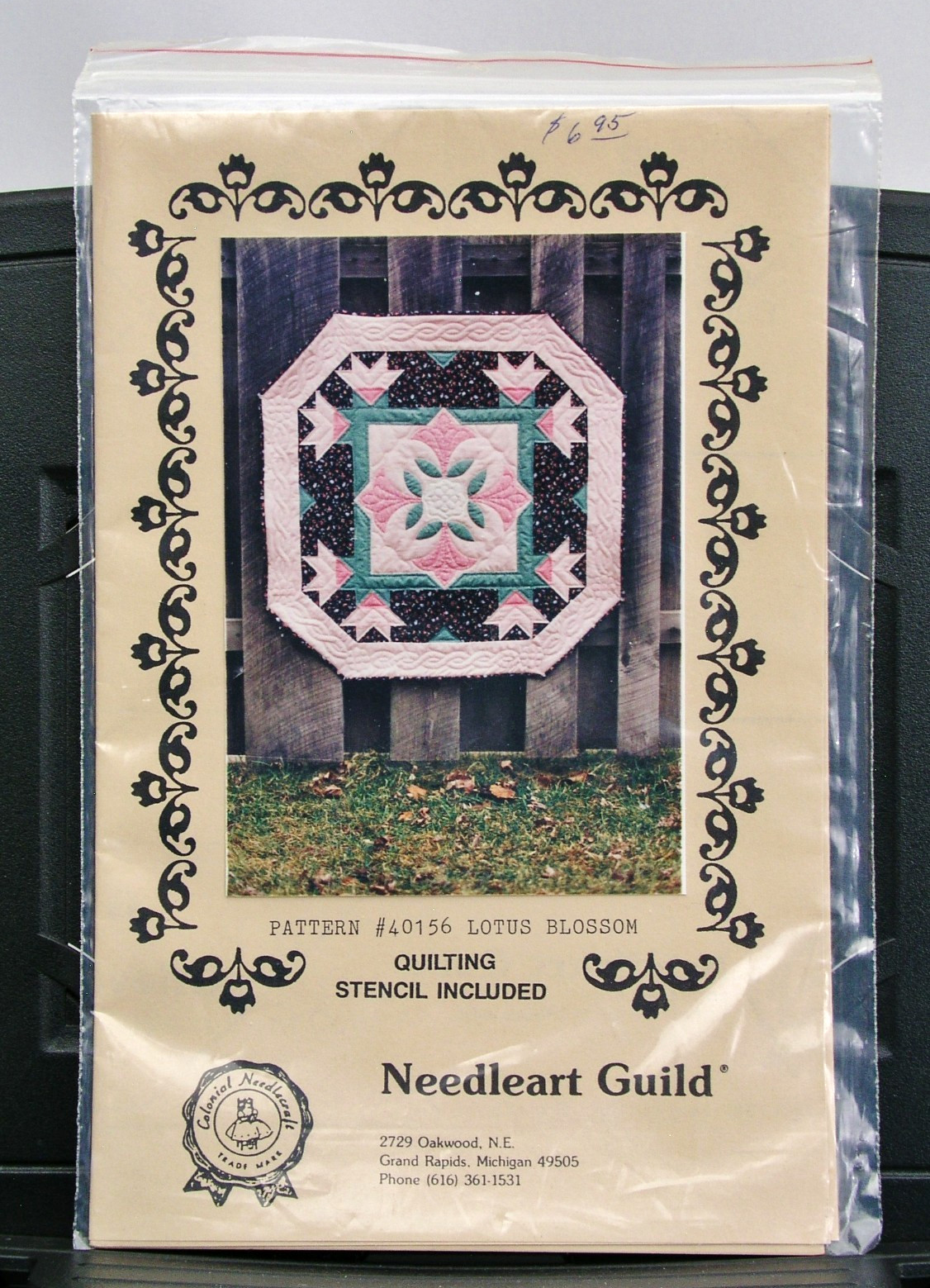 NEW 1985 NEEDLEART GUILD QUILT PATTERN 40156 LOTUS BLOSSOM WALL QUILT