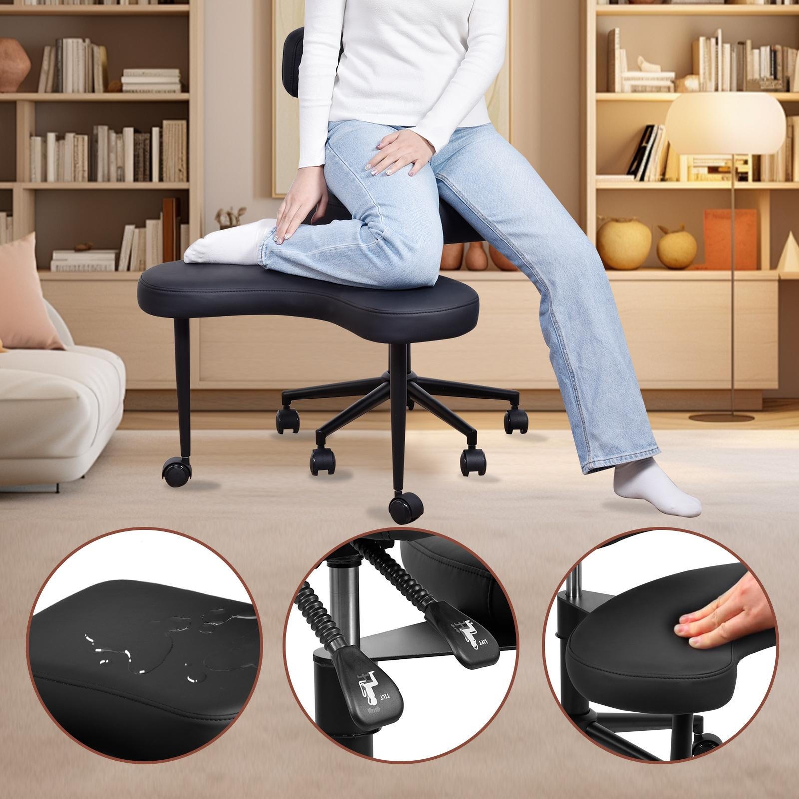 Meditation Chair, ADHD Chair, Cross Legged Office Chair with Wheels New