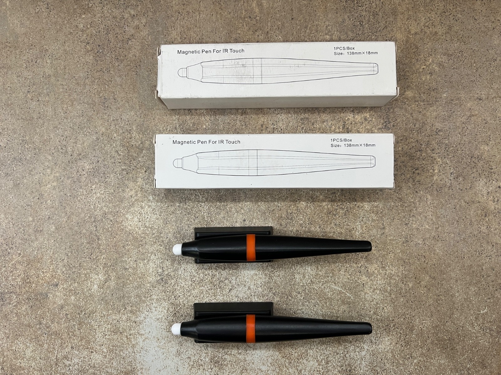 LOT OF 2 MAGNETIC PEN FOR IR TOUCH BLACK 138MM*18MM