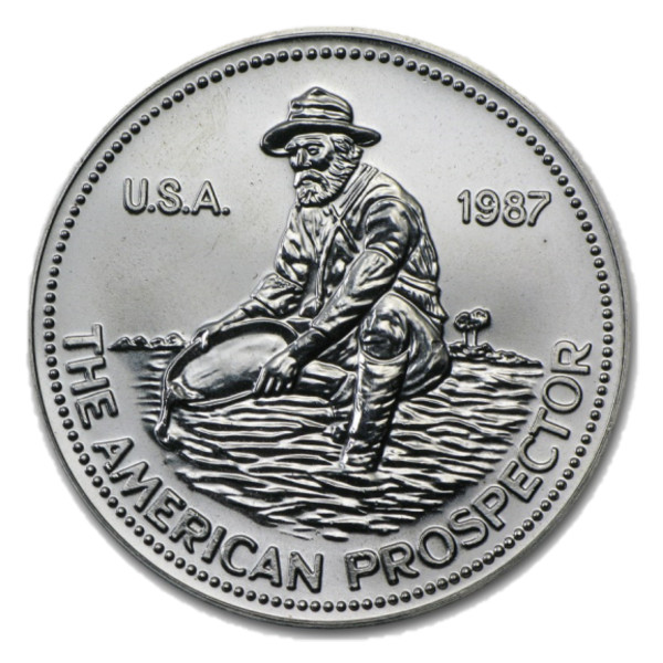 Vintage 1987 Engelhard American Prospector - 1 oz .999 Fine Silver Round