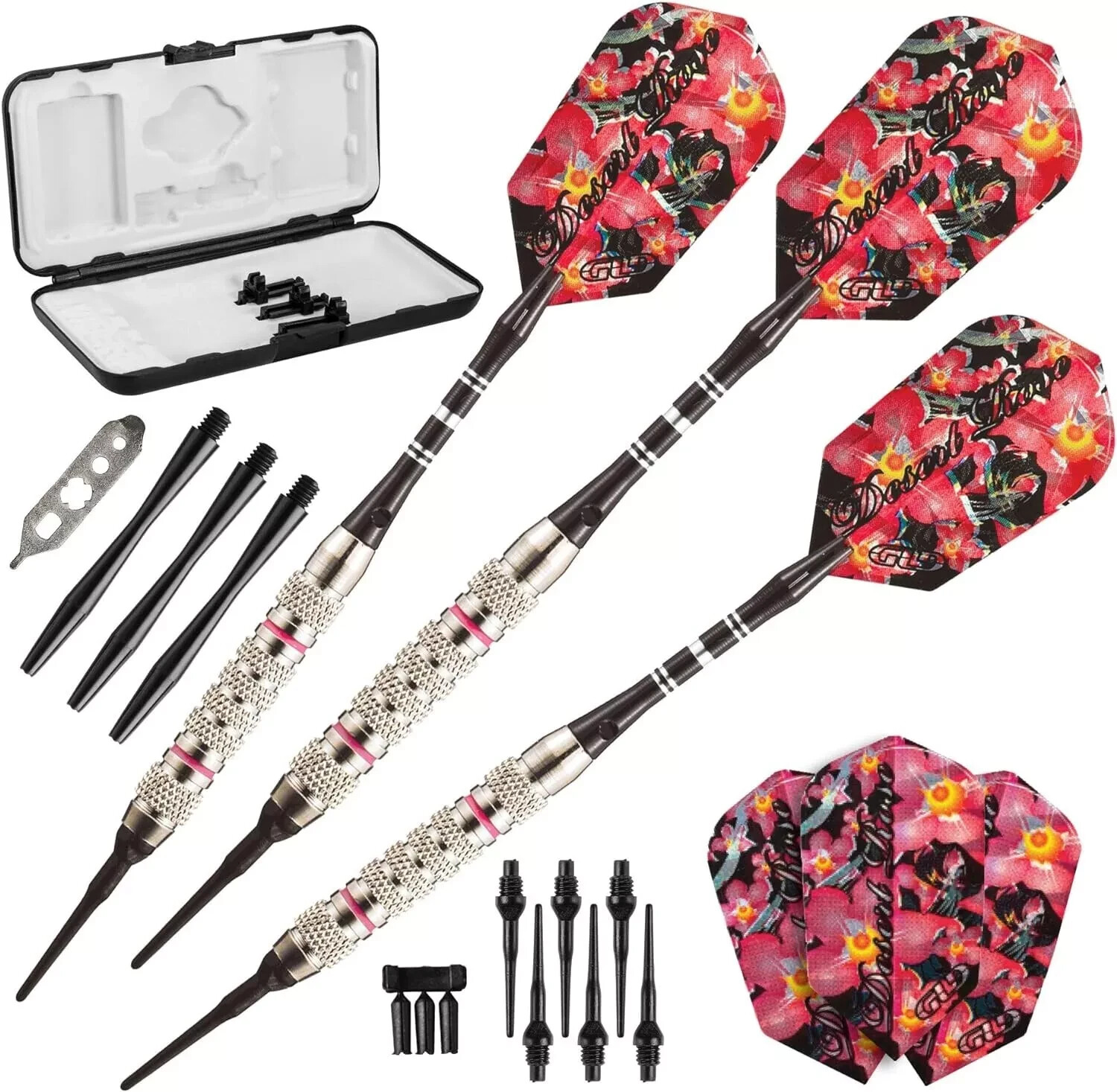 Viper by GLD Products Desert Rose Soft Tip Darts with Storage/Travel Case,16 Grm
