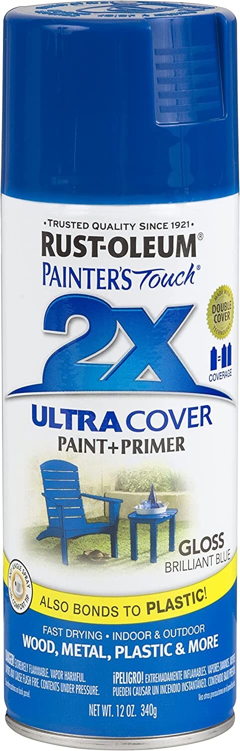 Rust-Oleum 249120 Painters Touch 2X Ultra Cover 12Oz Gloss Brilliant Blue 4 Pack