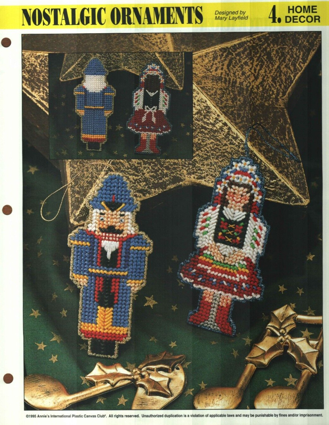 NEW 2 NOSTALGIC ORNAMENTS CHRISTMAS ANNIE'S PLASTIC CANVAS PATTERN INSTRUCTIONS