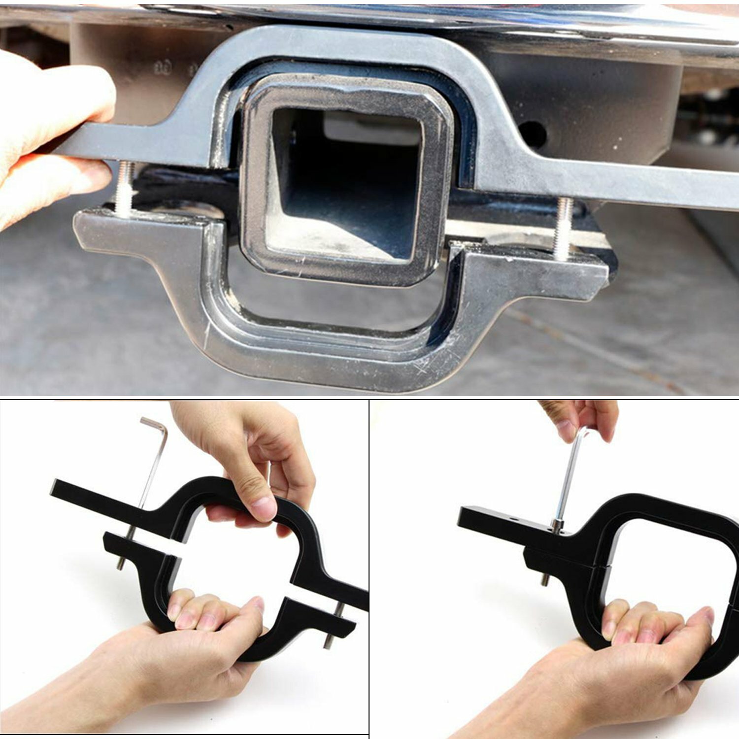 Tow Hitch Mount Bracket 4'' LED Work Light Pods Off Road Driving Backup Reverse