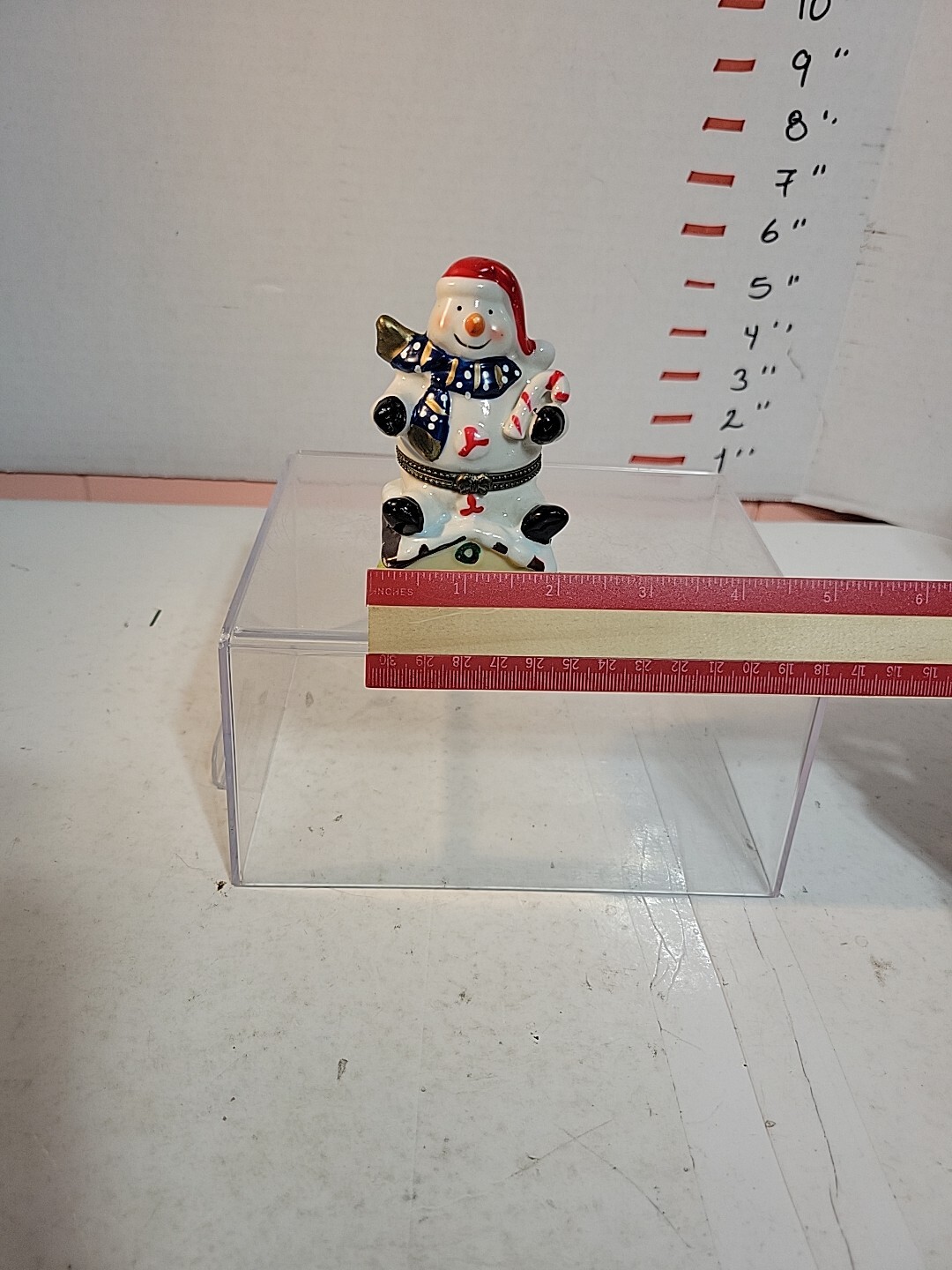 Ceramic Snowman Trinket Box