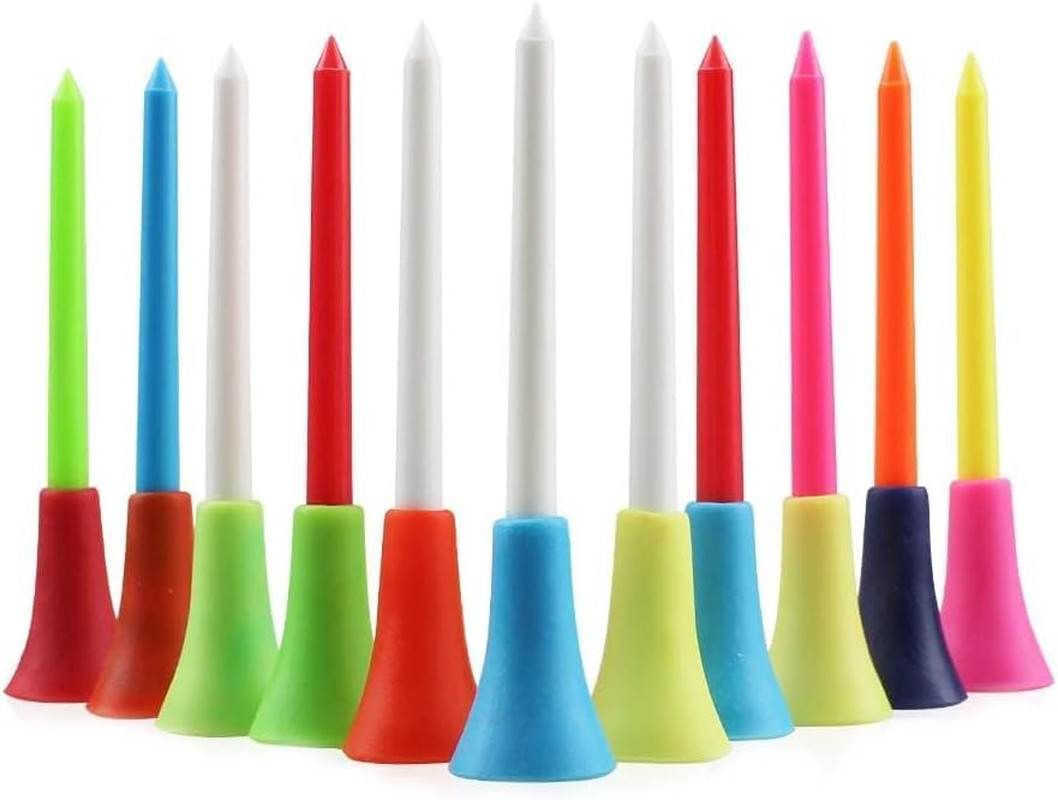 Rubber Cushion Top Golf Tees,Plastic Rubber Golf Tees Unbreakable Mixed Colors